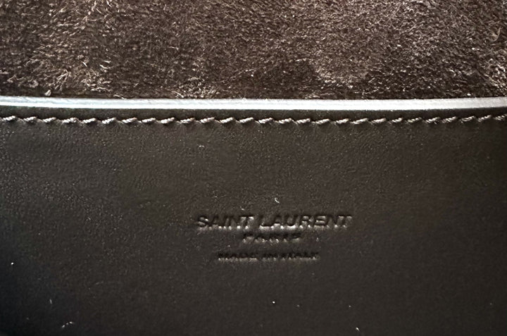Saint Laurent Small Woven Leather Kaia Crossbody Brown - Revive