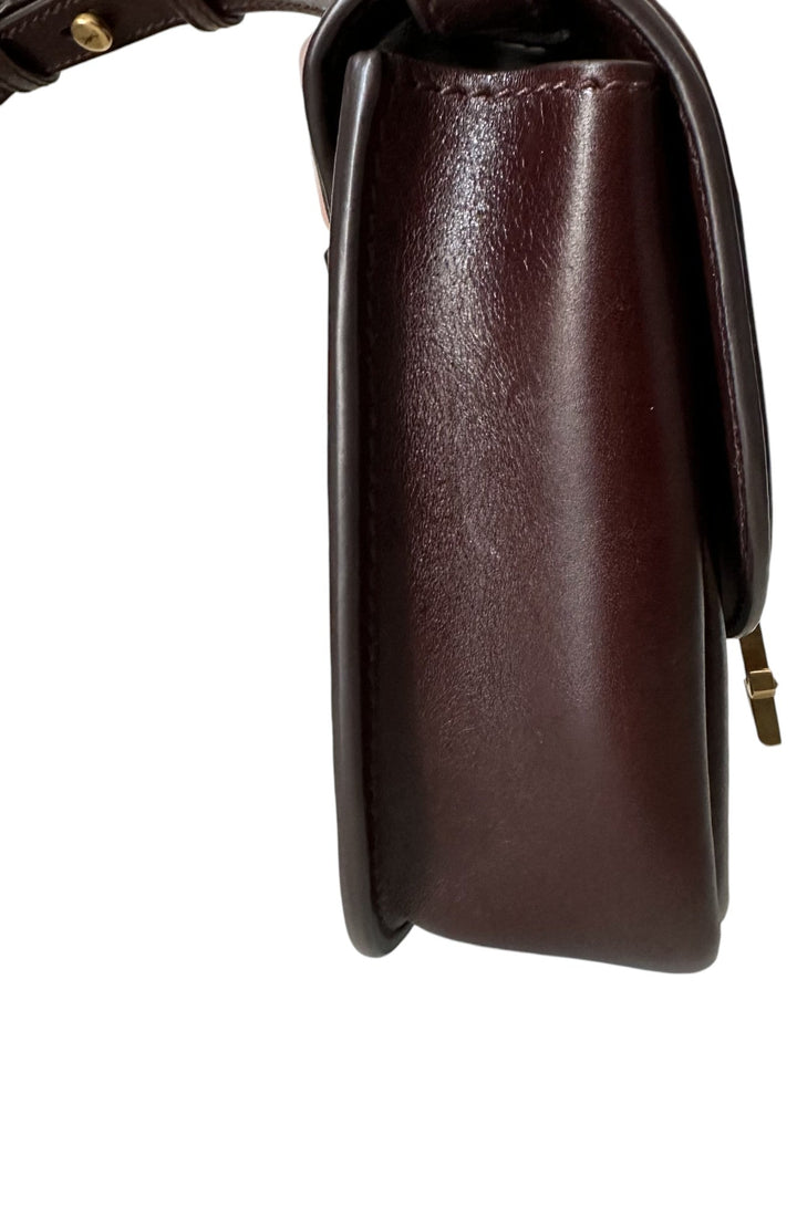Saint Laurent Small Woven Leather Kaia Crossbody Brown - Revive